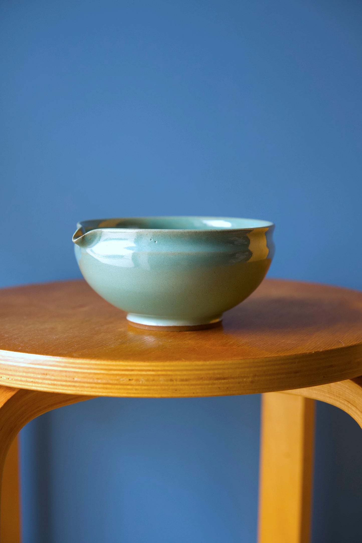 Matcha bowl, glossy turquoise glaze