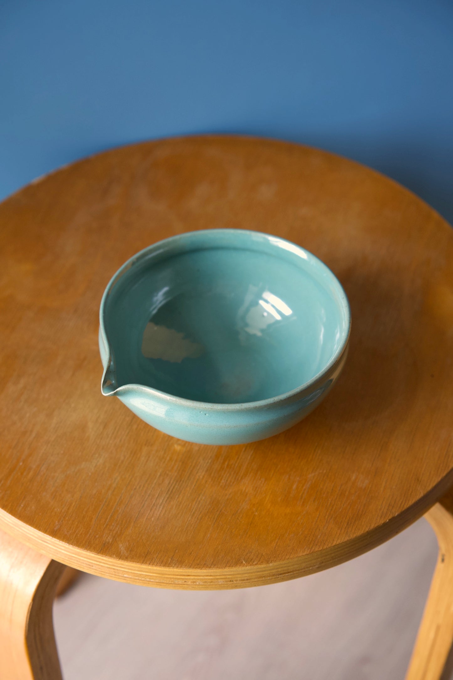 Matcha bowl, glossy turquoise glaze