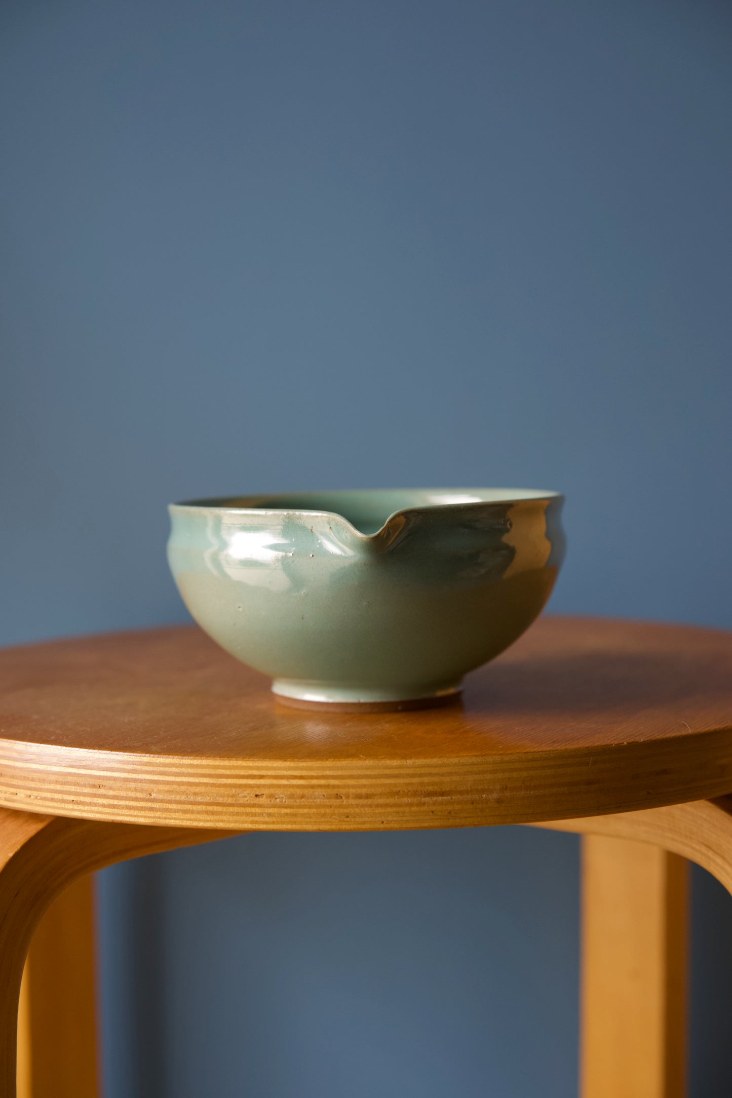 Matcha bowl, glossy turquoise glaze